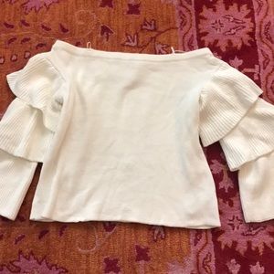 Endless Rose Ruffle Sleeve OTS Sweater L